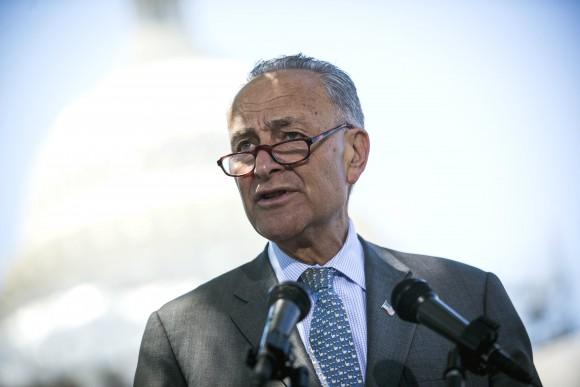 Incoming Senate Minority Leader Sen. Chuck Schumer stands outside the Capitol on June 9. (Gabriella Demczuk/Getty Images)