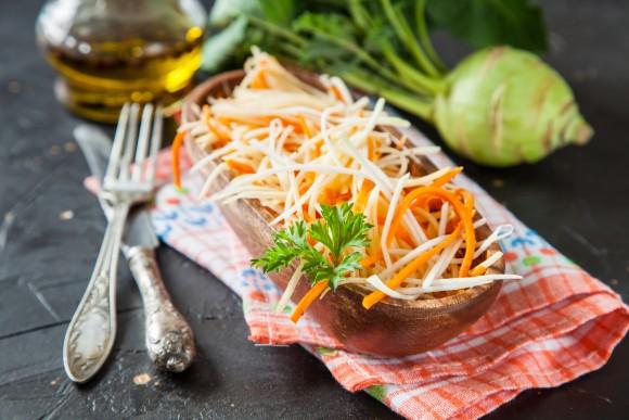 Salad from a kohlrabi with carrots (NatalyaBond/Shutterstock)