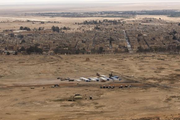 In this file photo, a Russian military camp is seen at the ancient city of Palmyra in the central city of Homs, Syria. (AP Photo/Hassan Ammar, File)