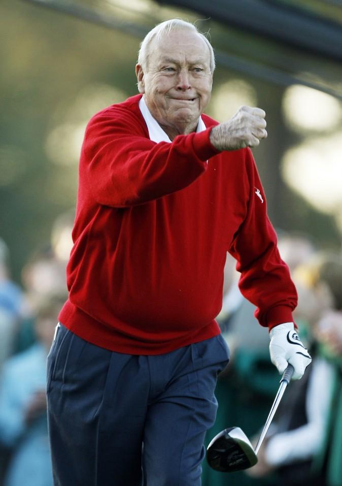 Arnold Palmer made golf popular for the masses with his hard-charging style, incomparable charisma and a personal touch that made him known throughout the golf world as "The King," . (AP Photo/Matt Slocum)