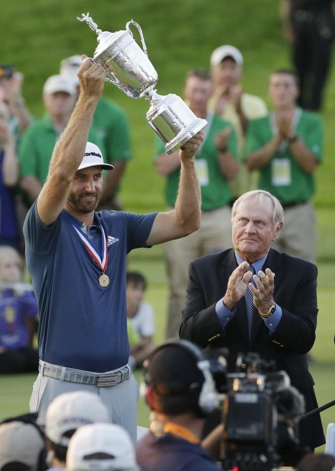 Dustin Johnson made it a clean sweep of the tour's biggest honors that are named after its most prominent players. (AP Photo/Gene J. Puskar)