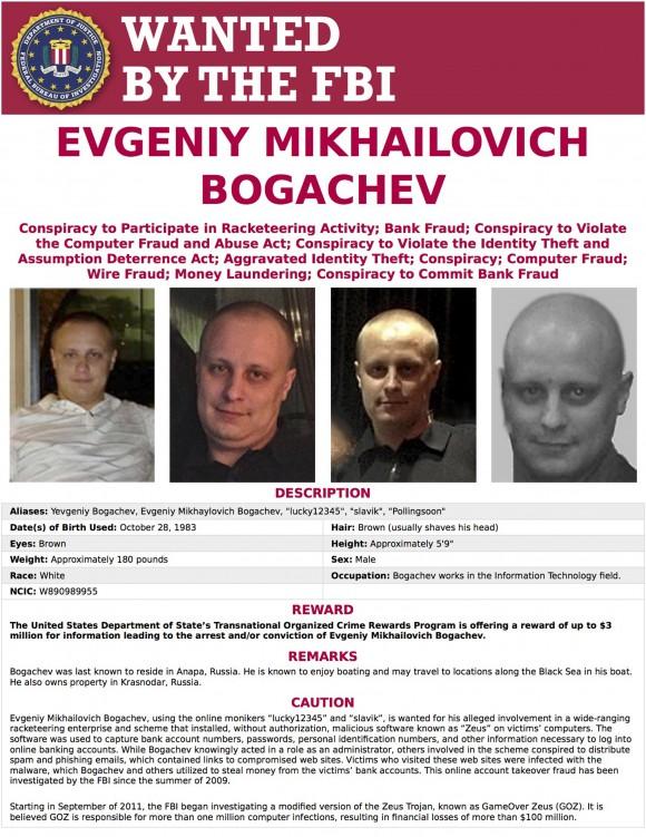 Wanted poster for Evgeniy Bogachev. In a sweeping response to election hacking, President Barack Obama sanctioned Russian intelligence services and their top officials, kicked out 35 Russian officials and shuttered two Russian-owned compounds in the U.S. (FBI via AP)