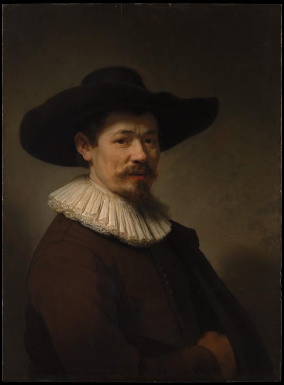 Portrait of Herman Doomer, 1640, by Rembrandt van Rijn (Dutch, Leiden 1606–1669 Amsterdam). Oil on wood, 29 5/8 by 21 3/4 inches. H. O. Havemeyer Collection, Bequest of Mrs. H. O. Havemeyer, 1929. (The Metropolitan Museum of Art)