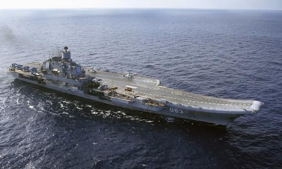 In this file photo, Admiral Kuznetsov carrier sails in the Barents Sea, Russia (AP Photo)