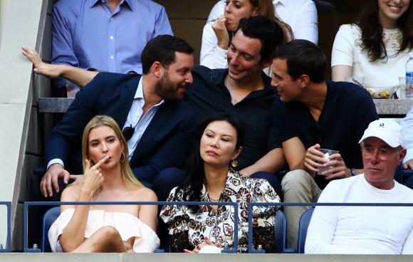 (L-R) Ivanka Trump, Wendi Deng and David Geffen attend the Men's Singles Final Match between Novak Djokovic of Serbia and Stan Wawrinka of Switzerland on Day Fourteen of the 2016 US Open at the USTA Billie Jean King National Tennis Center in the Flushing neighborhood of the Queens borough of New York City on Sept. 11, 2016. (Michael Heiman/Getty Images)