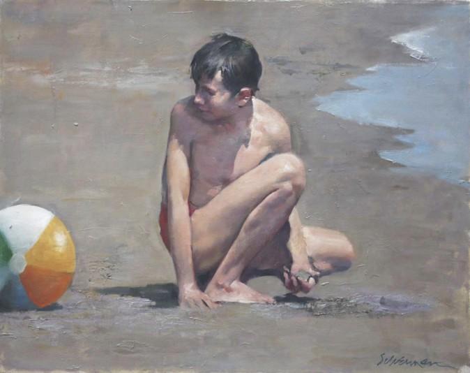 "Beach Ball," 2000, by Burton Silverman. Oil on linen, 18 inches by 20 inches. (Courtesy of Burton Silverman)