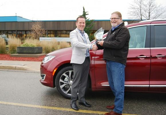 (Left: Bradley Horn, Product Communications, FCA Canada, Right: David Taylor, CCOTY Committee Member) (David Taylor)