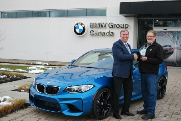 (Left: Hans Blesse, president and CEO of BMW Group Canada, Right: David Taylor, CCOTY Committee Member) (David Taylor)