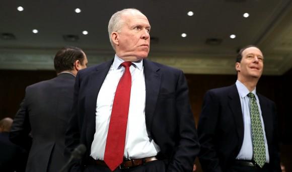 Central Intelligence Agency Director John Brennan arrives to testify before the Senate (Select) Intelligence Committee in the Dirksen Senate Office Building on Capitol Hill in Washington, DC on Jan. 10, 2017. The intelligence heads testified to the committee about cyber threats to the United States and fielded questions about effects of alleged Russian government hacking on the 2016 presidential election. (Joe Raedle/Getty Images)