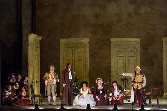 A scene from "Il Barbiere di Siviglia," at the Metropolitan Opera. (Marty Sohl/Metropolitan Opera)