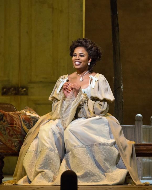 Pretty Yende as Rosina in "Il Barbiere di Siviglia." (Marty Sohl/Metropolitan Opera)