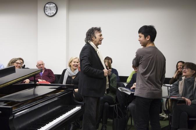 David Dubal during class at Juilliard School where he teaches in New York City on Jan. 24, 2017. (Samira Bouaou/Epoch Times)
