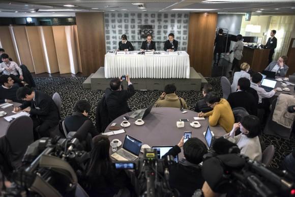 Former North Korean deputy ambassador to the UK, Thae Yong Ho (C) at the Seoul Foreign Correspondents Club in Seoul, South Korea on Jan. 25, 2017. (Ed Jones, Pool Photo via AP)