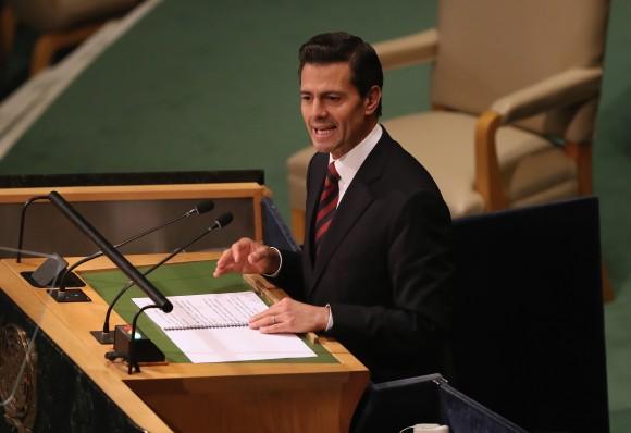 President of Mexico, Enrique Pena Nieto addresses the United Nations General Assembly in New York City on Sept. 20, 2016. Heads of state gathered to address global issues at the 71st annual meeting at the UN headquarters in New York. (John Moore/Getty Images)