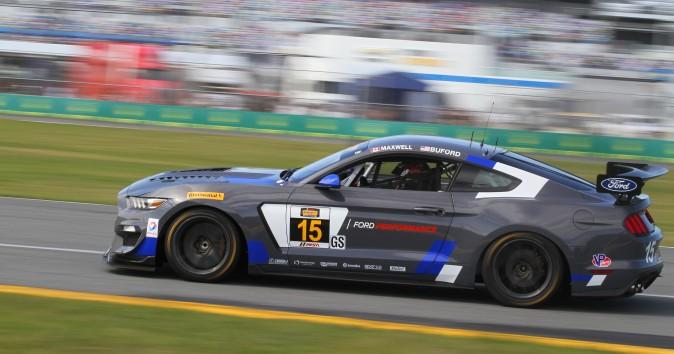 Scott Maxwell in the #15 Multimatic Mustang led early in the race. (Chris Jasurek/Epoch Times)