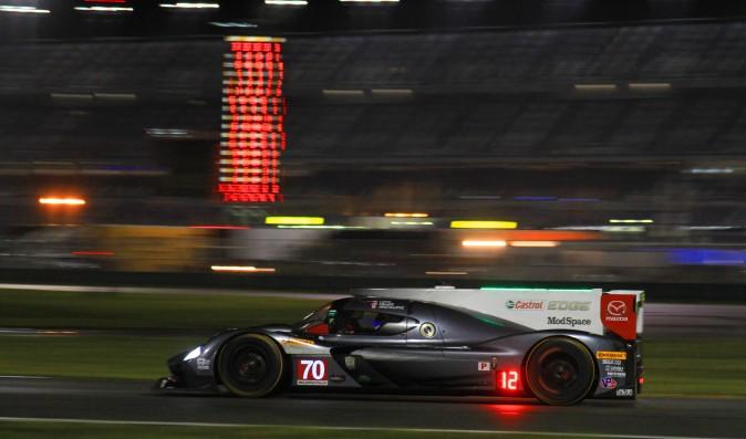 The #70 Mazda RT24-P returned after losing almost 80 laps to a gearbox change. (Chris Jasurek/Epoch Times)