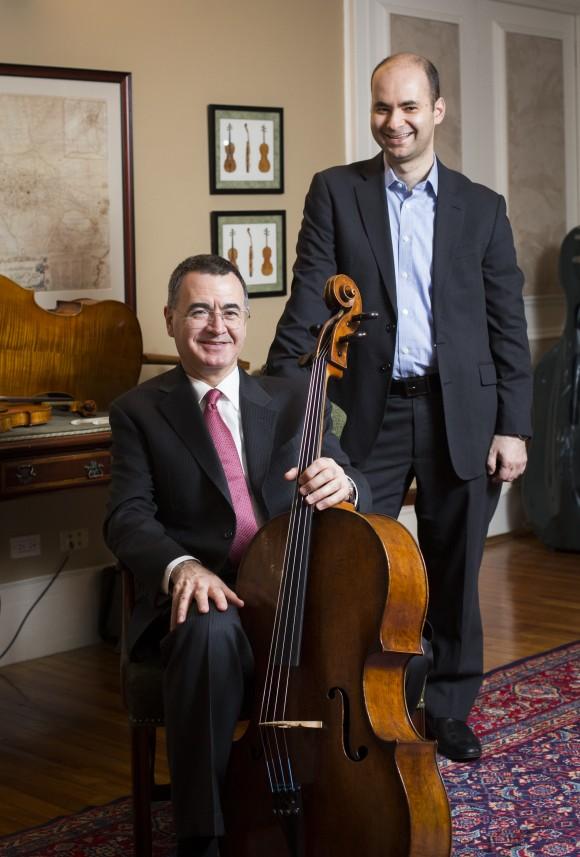 Co-founders Bruno Price (L) and Ziv Arazi at Rare Violins of New York in Manhattan, New York, on Jan. 9, 2017. (Samira Bouaou/Epoch Times)