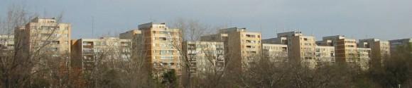 Apartment blocks in Romania. (Public domain)