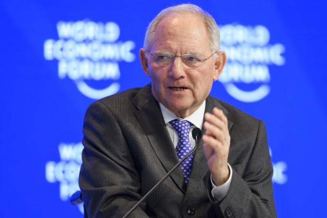 Germany's finance minister Wolfgang Schäuble during the World Economic Forum, in Davos, Switzerland, Jan. 20. (FABRICE COFFRINI/AFP/Getty Images)