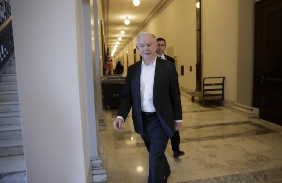 Attorney General-designate, Sen. Jeff Sessions, R-Ala., leaves his office on Capitol Hill in Washington on Feb. 8, 2017. (AP Photo/J. Scott Applewhite)
