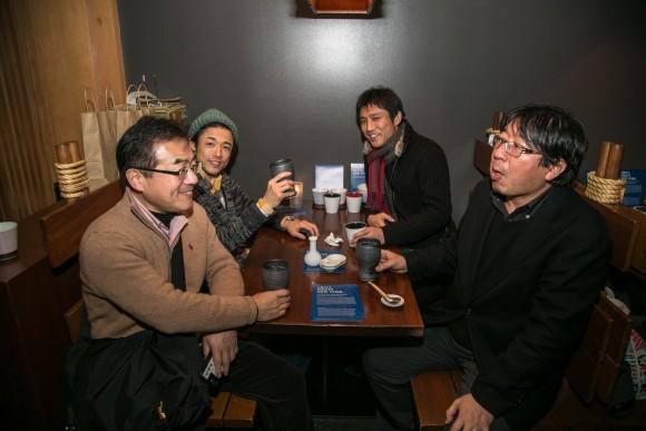 Porcelain producers including Yuji Fukagawa (L) and Akinobu Ozaki (R) partnered with Blue Ribbon Sushi Izakaya in New York to showcase Aritaware on Feb. 6, 2017. Arita is small town in Japan best known for producing porcelain for 400 years. (Benjamin Chasteen/Epoch Times)