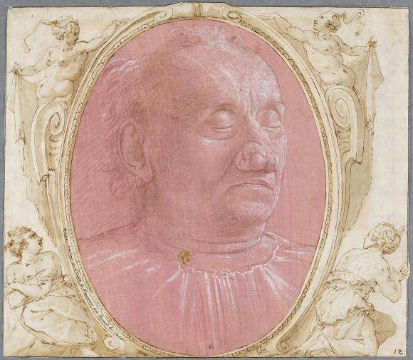 "Head of an Old Man," circa 1490, by Domenico Ghirlandaio (Italian, 1449–1494). Silverpoint and point of the brush, heightened with white on pink prepared paper. (Nationalmuseum of Sweden)
