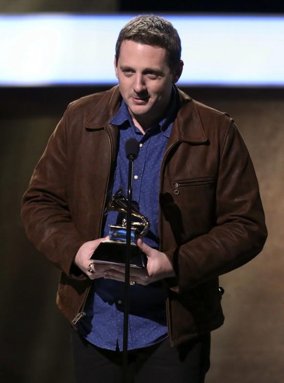 Sturgill Simpson accepts the award for best country album for "A Sailor's Guide To Earth" at the 59th annual Grammy Awards on Sunday, Feb. 12, 2017, in Los Angeles. (Photo by Matt Sayles/Invision/AP)