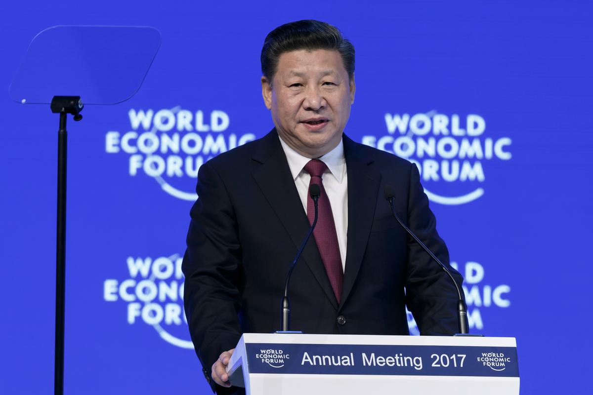 Chinese leader Xi Jinping attends the World Economic Forum in Davos on Jan. 17, 2017. (Fabrice Coffrini/AFP/Getty Images)