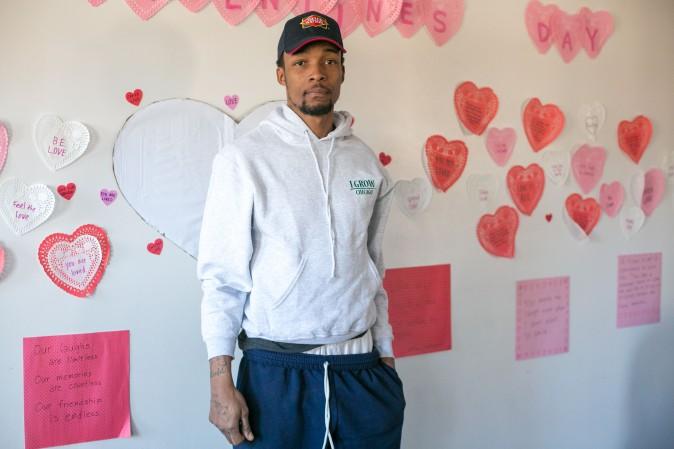 Clarence Franklin, a former gang member who now works for the non-profit organization I Grow Chicago, inside the I Grow Chicago Peace House in Englewood, Chicago, on Feb. 3, 2017. (Benjamin Chasteen/Epoch Times)