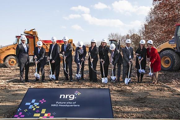 Groundbreaking ceremony for the Petra Nova project, the world's largest post-combustion carbon capture facility, located outside Houston, on Sept. 5, 2014. (Hoon Sohn/newscast)