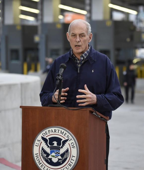 The Department of Homeland Security (DHS) Secretary John Kelly at a press conference at the San Ysidro Port of Entry on Feb. 10. (AP Photo/Denis Poroy)