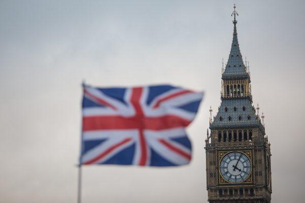 A Union Jack flag flutters in front of the Elizabeth Tower, commonly known as Big Ben in London, England on Feb. 1, 2017. (Jack Taylor/Getty Images)