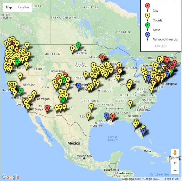 (Created by Center for Immigration Studies using Immigration and Customs Enforcement Data/Google Maps)
