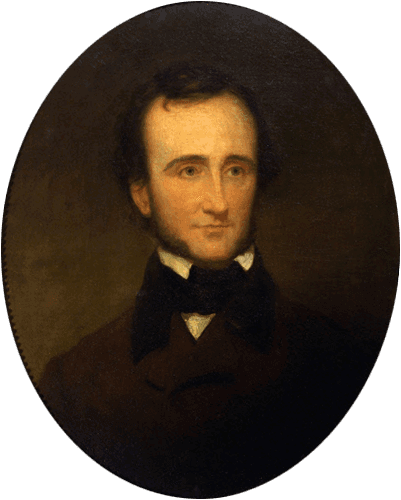 An 1845 portrait of Edgar Allan Poe by Samuel Stillman Osgood. (public domain)