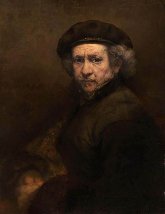 Self-portrait by Rembrandt van Rijn. Oil on canvas, 33 1/4 inches by 26 inches, Andrew W. Mellon Collection. (Public domain)