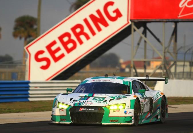 The #29 Montaplast-by-Land Audi R8 LMS GT3 was second quickest in both Friday sessions. (Chris Jasurek/Epoch Times)