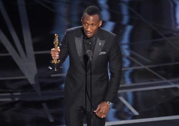 Mahershala Ali accepts the award for best actor in a supporting role for "Moonlight" at the Oscars, Feb. 26, 2017, at the Dolby Theatre in Los Angeles. (Chris Pizzello/Invision/AP)