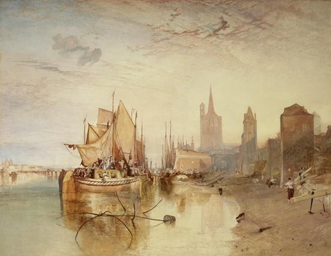 "Cologne, the Arrival of a Packet-Boat: Evening," exhibited 1826, by J.M.W. Turner. Oil on canvas, 66 3/8 inches by 88 1/4 inches, The Frick Collection. (Michael Bodycomb)