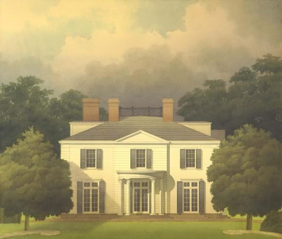 "Federal House," by Anton Glikin. Ink and watercolor, 39 inches by 34 inches. (Courtesy of Peter Pennoyer Architects)
