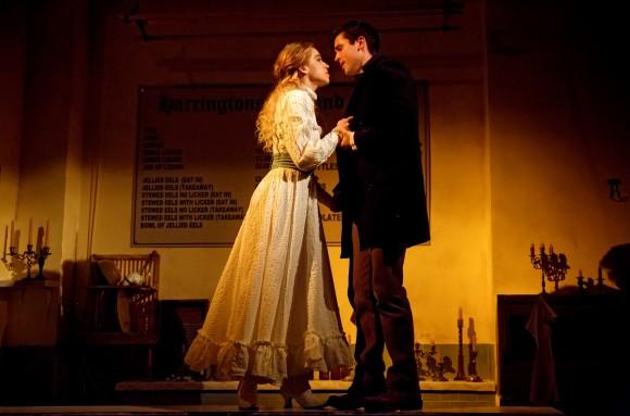 Sweeney Todd's daughter Johanna (Alex Finke) and her suitor, Anthony Hope (Matt Doyle), represent innocence amid the corruption of old London. (Joan Marcus)