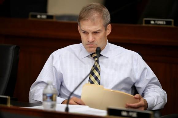 House Judiciary Committee member Rep. Jim Jordan (R-OH) prepares for a hearing with IRS Commissioner John Koskinen in the Rayburn House Office Building on Capitol Hill in Washington on Sept. 21, 2016. (Chip Somodevilla/Getty Images)