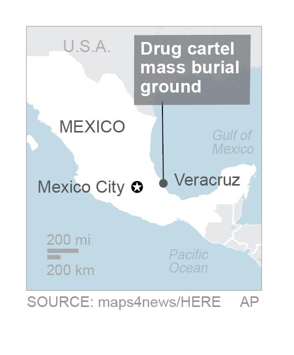 Mass burial ground on the outskirts of the city of Veracruz. (Via AP)