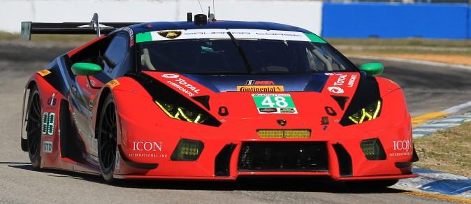 Bryan Sellers in the #48 Miller Motorsports Lamborghini Huracan GT3 topped the GTD class with a lap of 2:01.040. (Chris Jasurek/Epoch Times)