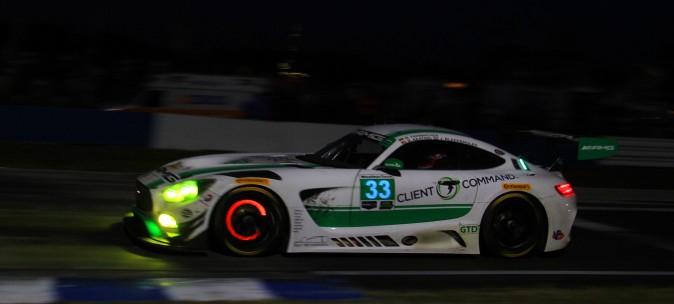 Jeroen Bleekemolen in the Riley Motorsports-Team AMG Mercedes-AMG GT3 leads in GTD. (Chris Jasurek/Epoch Times)