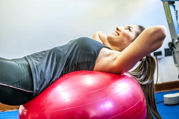 An inflatable exercise ball is ideal for travel. (pixelaway/shutterstock)