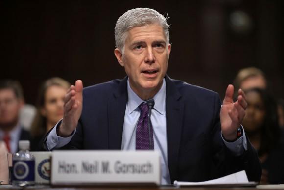 Judge Neil Gorsuch testifies during the second day of his Supreme Court confirmation hearing before the Senate Judiciary Committee in the Hart Senate Office Building on Capitol Hill March 20, 2017 in Washington, DC. (Chip Somodevilla/Getty Images)