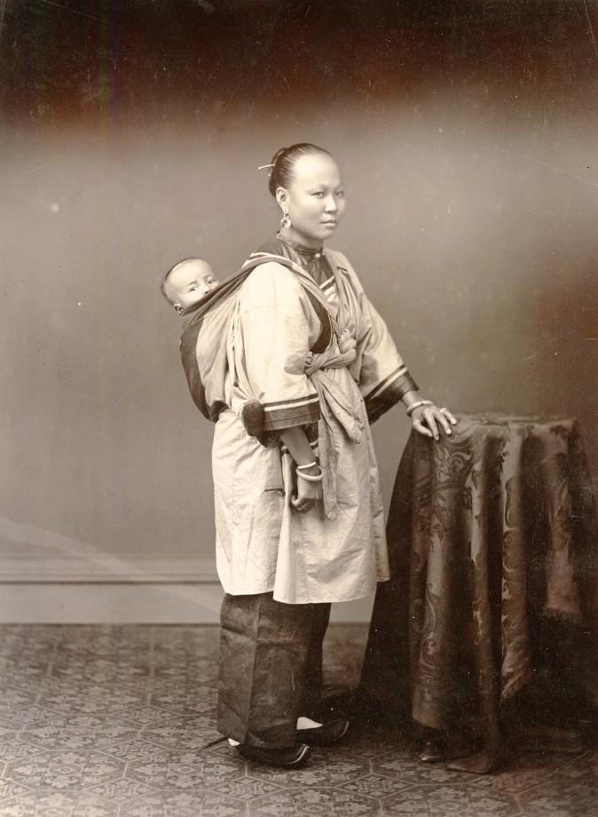 "Woman and Child," 1870s, by Pun Lun photography studio. Albumen silver print. (Courtesy of the Stephan Loewentheil Historical Photography of China Collection)