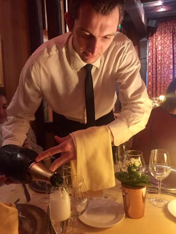 Waiter at La Couronne, the restaurant in Rouen where renowned chef Julia Childs first fell in love with French cooking. (Janna Graber)
