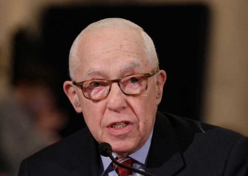 Former U.S. attorney general Michael Mukasey during the second day of confirmation hearings on Senator Jeff Sessions (R-AL) nomination to be U.S. attorney general in Washington on Jan. 11, 2017. (REUTERS/Joshua Roberts)