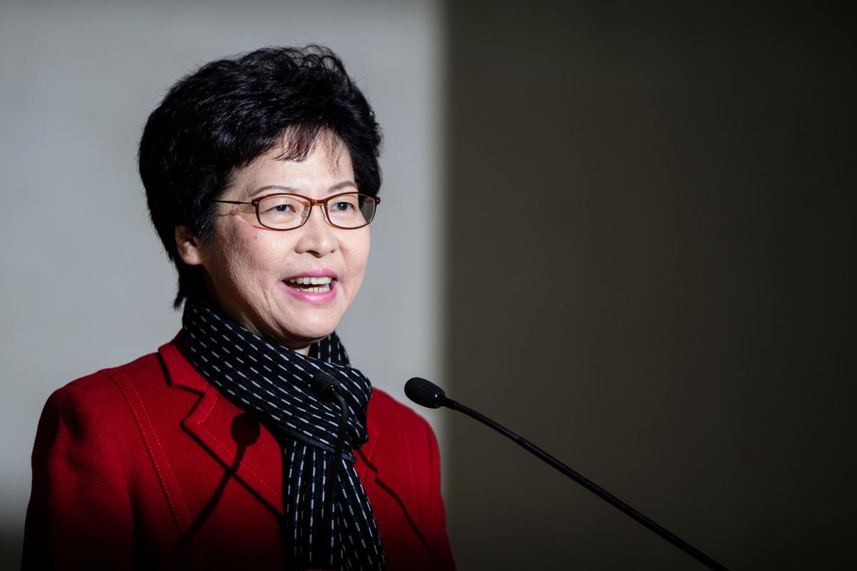 Hong Kong's chief executive-elect Carrie Lam in Hong Kong on March 27, a day after Lam won the Hong Kong chief executive election. (ANTHONY WALLACE/AFP/Getty Images)